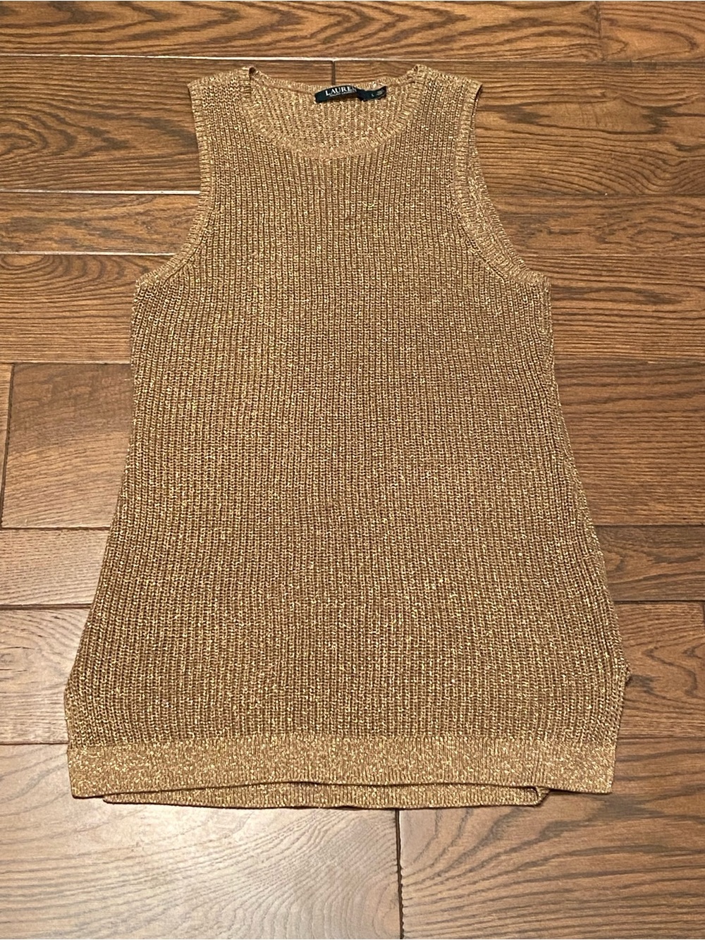 Lauren Ralph Lauren Metallic Gold Knit Mini Dress